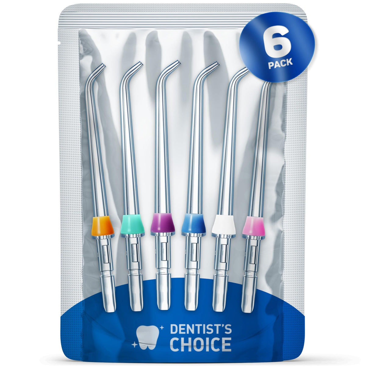 Water Flosser Replacement Tips - Pack of 6 Classic Jet Nozzles for Oral Care