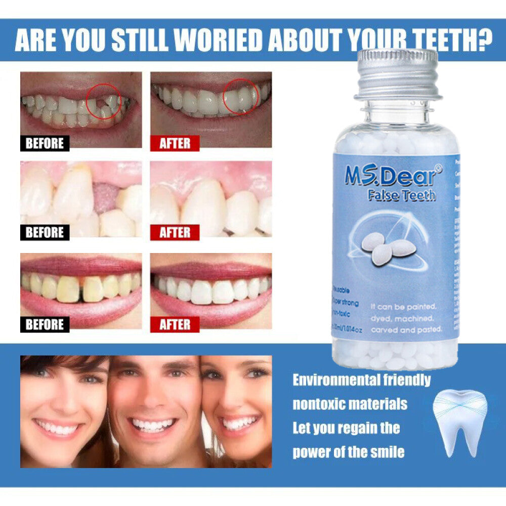 Temporary Teeth Repair Kit with Moldable Gutta-Percha for Missing & Broken Teeth