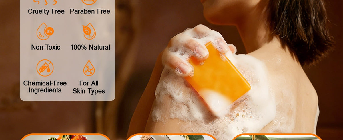 Persimmon Body Soap for Odor Control - Natural Deodorant Bar 5 Pack