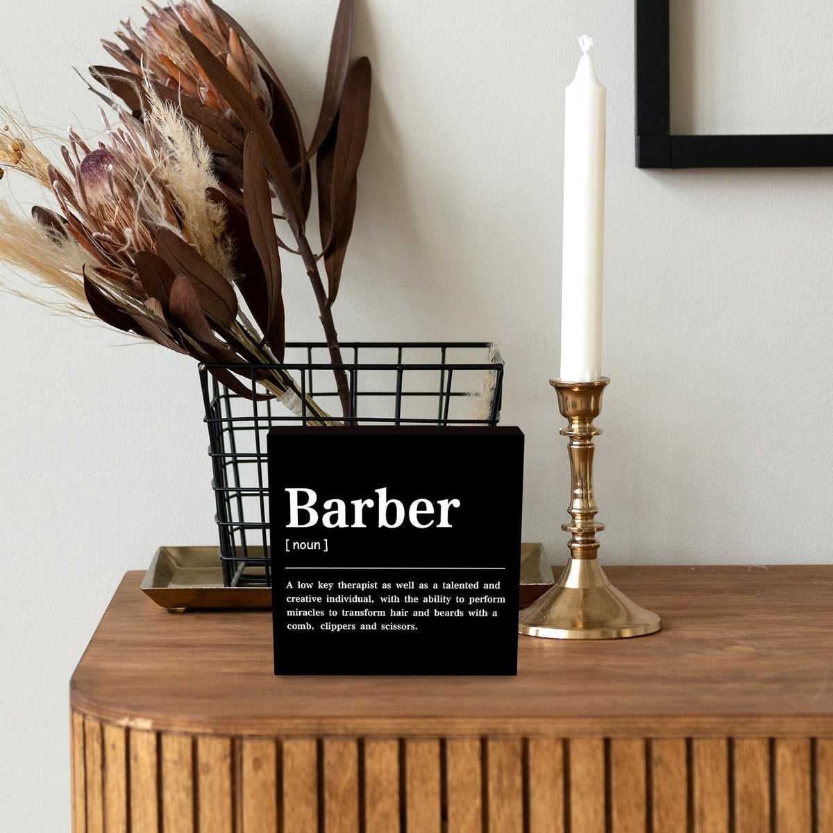 Wooden Decorative Box Sign for Home & Salon Decor 5x5 Inches