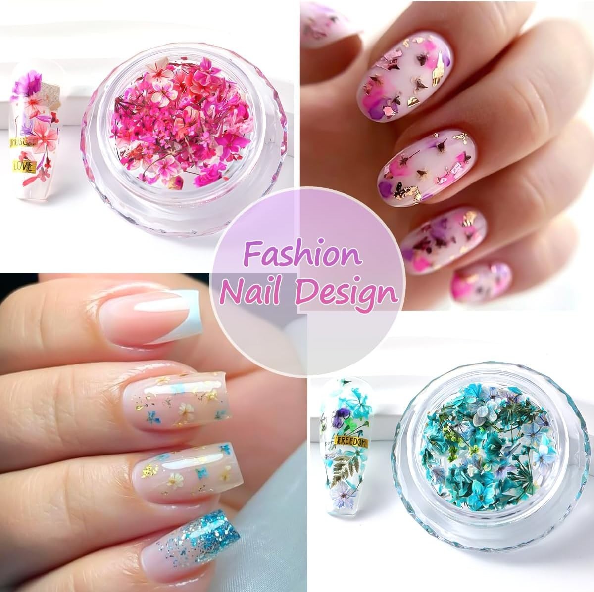 8 Boxes Dried Gypsophila Flowers for Nail Art & Craft Decoration Set