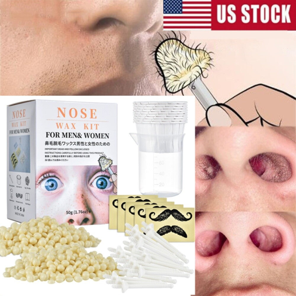 Nose Hair Removal Wax Bead Kit Painless Nasal & Ear Hair Removal Set