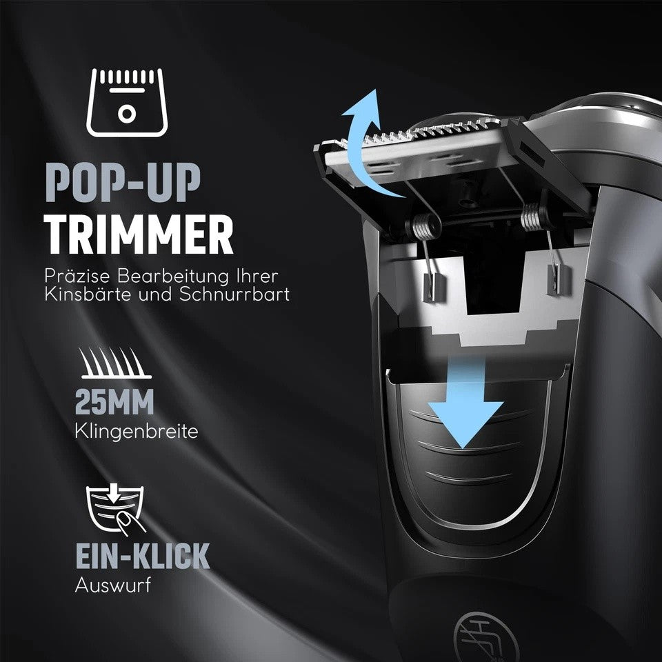 Men's Rechargeable Waterproof Electric Shaver with Trimmer for Face & Beard