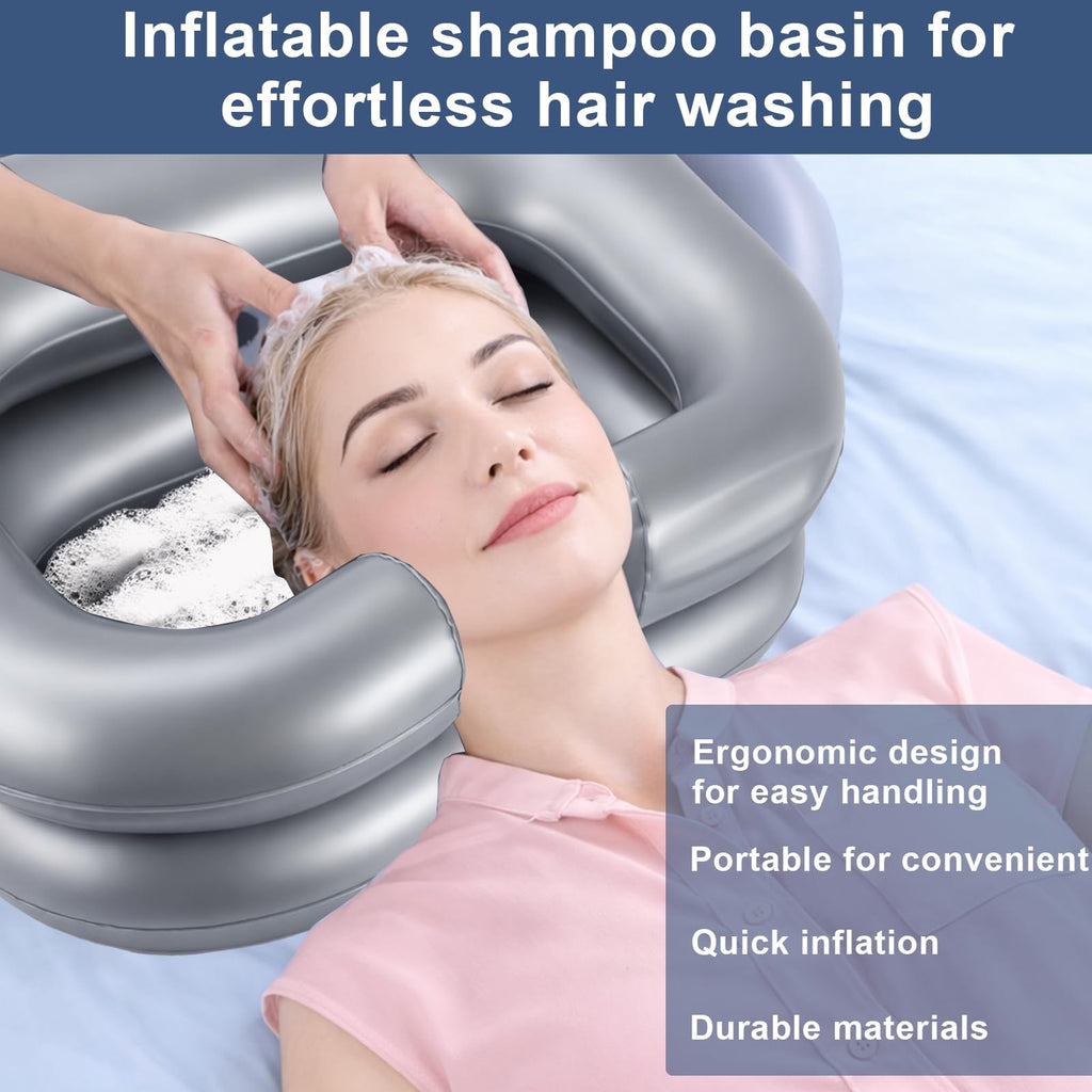 Inflatable Portable Shampoo Basin for Bedridden & Disabled Care