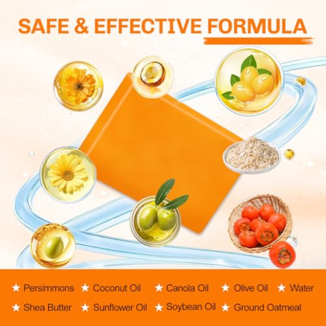 Natural Persimmon Soap Bar for Body Odor Control - Handcrafted Deodorant
