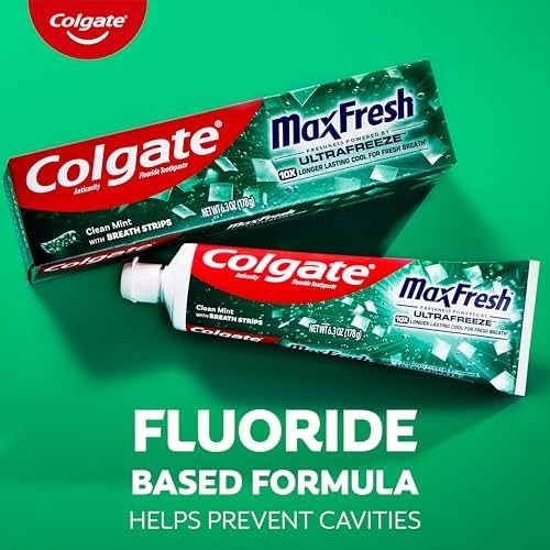 Fluoride Toothpaste with Mini Breath Strips - Clean Mint, 4 Pack, 6.3 oz