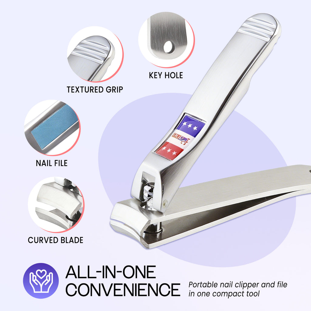 Nail Clipper with File - Manicure Fingernail & Toenail Cutter