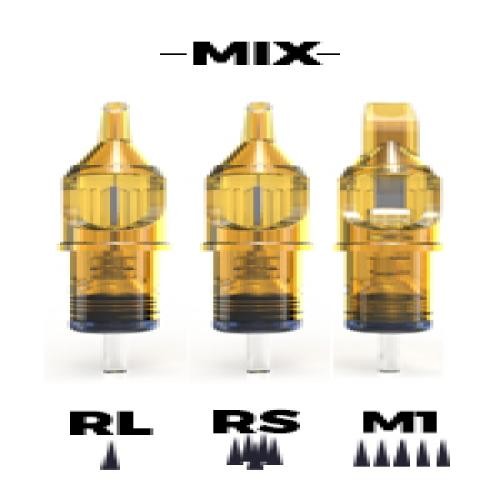 Tattoo Cartridge Needle Set 10 Pcs - 1rl 3m1 5m1 7m1 9m1 11m1 13m1 14m1 15m1 Anti-Backflow ABS Housing