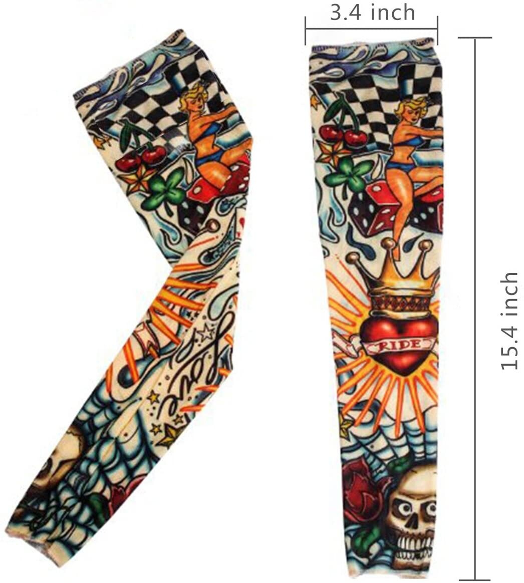 Unisex Temporary Tattoo Sleeves - 6 Designs Realistic Faux Arm Tatoos