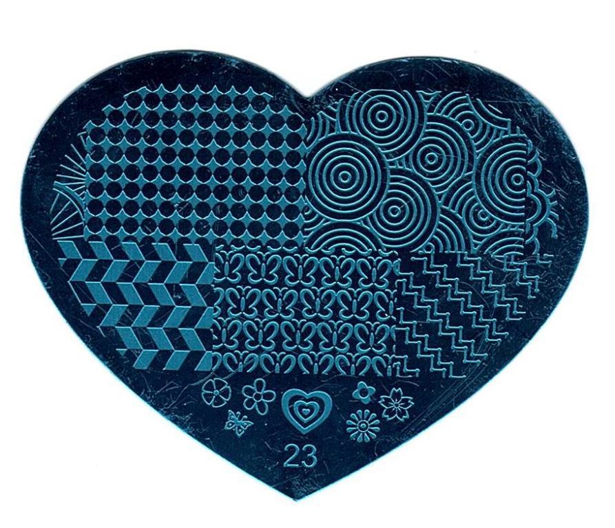 5 Pack Nail Art Stamping Plates Set Heart Design Manicure Tools
