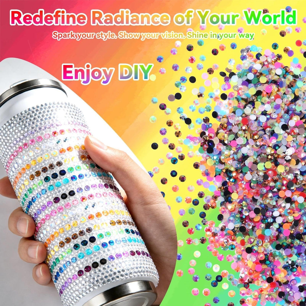 Rhinestones Bedazzling Kit with Tools - 32,000 Color Resin Gems for Crafts and DIY