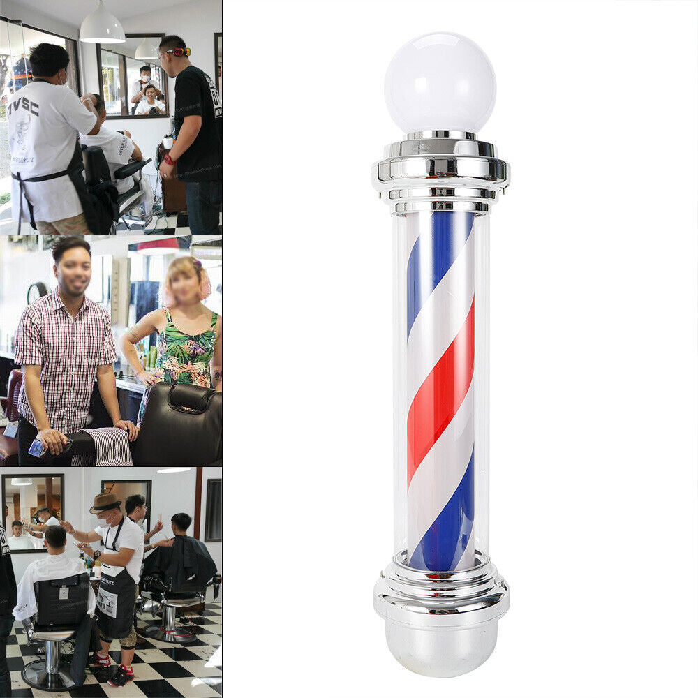 Rotating LED Barber Shop Pole Sign Light for Hair Salon - Multiple Sizes