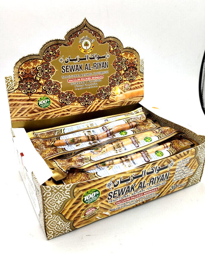 Natural Miswak Toothbrush - Vacuum Packed Traditional Oral Care Stick