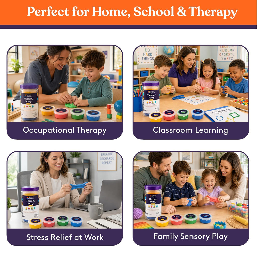 Therapy Putty for Hand Strengthening and Stress Relief - Set of 4 Colors