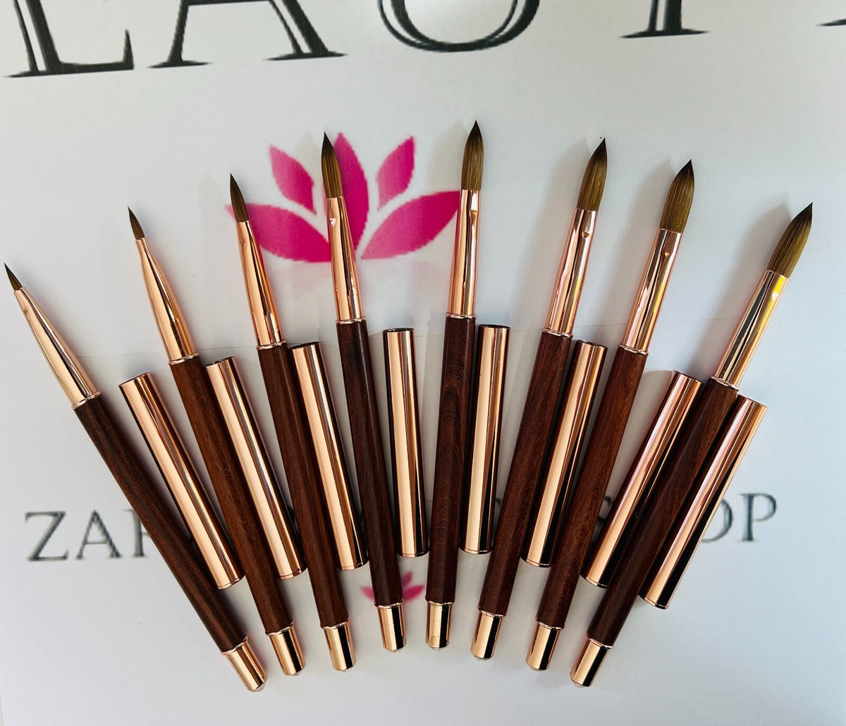 Professional Acrylic Nail Brush with Cap - Kolinsky Hair, Multiple Sizes