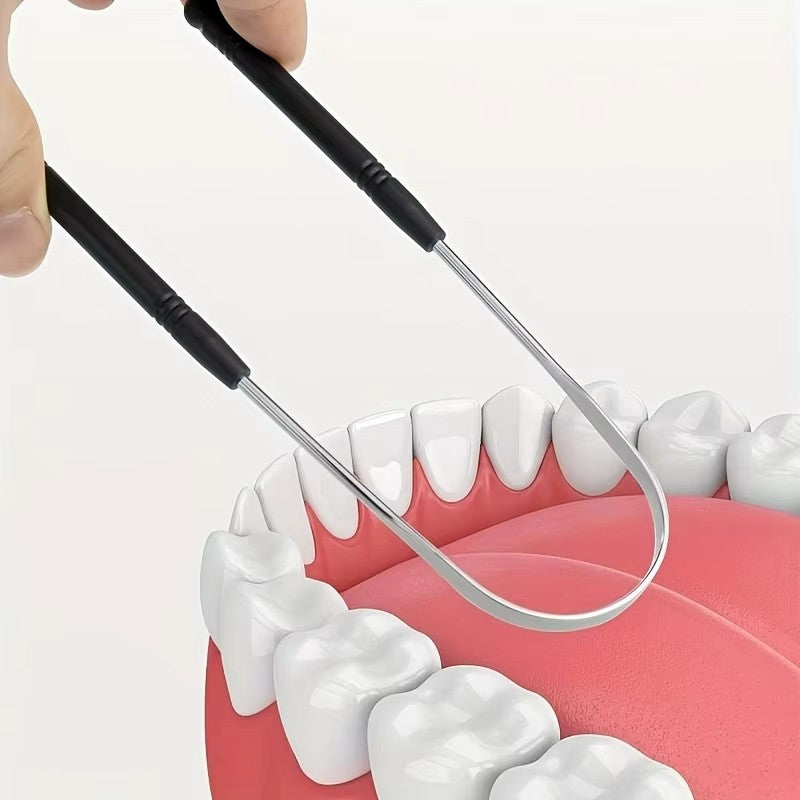 Stainless Steel Tongue Scraper for Fresh Breath Oral Care - Durable & Portable