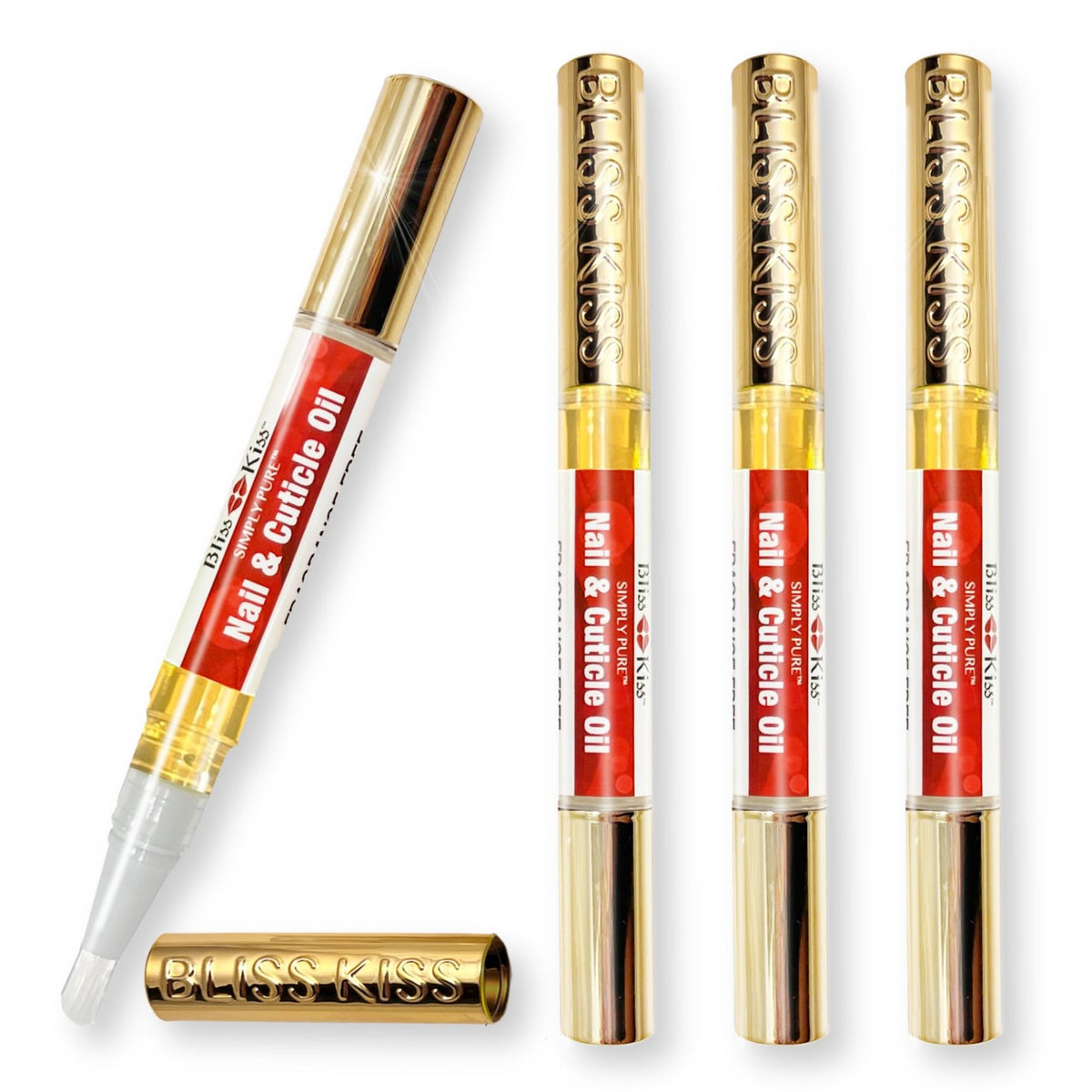 Nail & Cuticle Oil Pens - Fragrance-Free with Vitamin E & Jojoba (Set of 4)