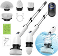 Electric Spin Scrubber Waterproof Bathroom Cleaning Tool with 4 Heads