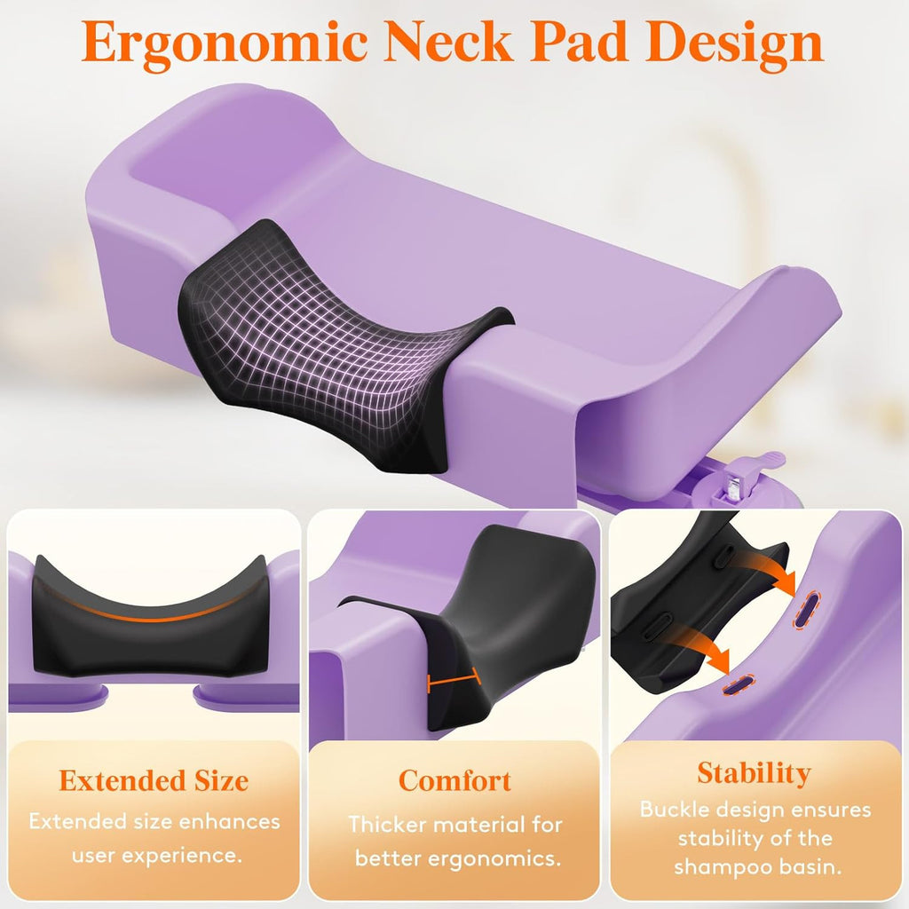 Kids Hair Washing Station with Neck Support, Portable Shampoo Basin for Kitchen or Bathtub