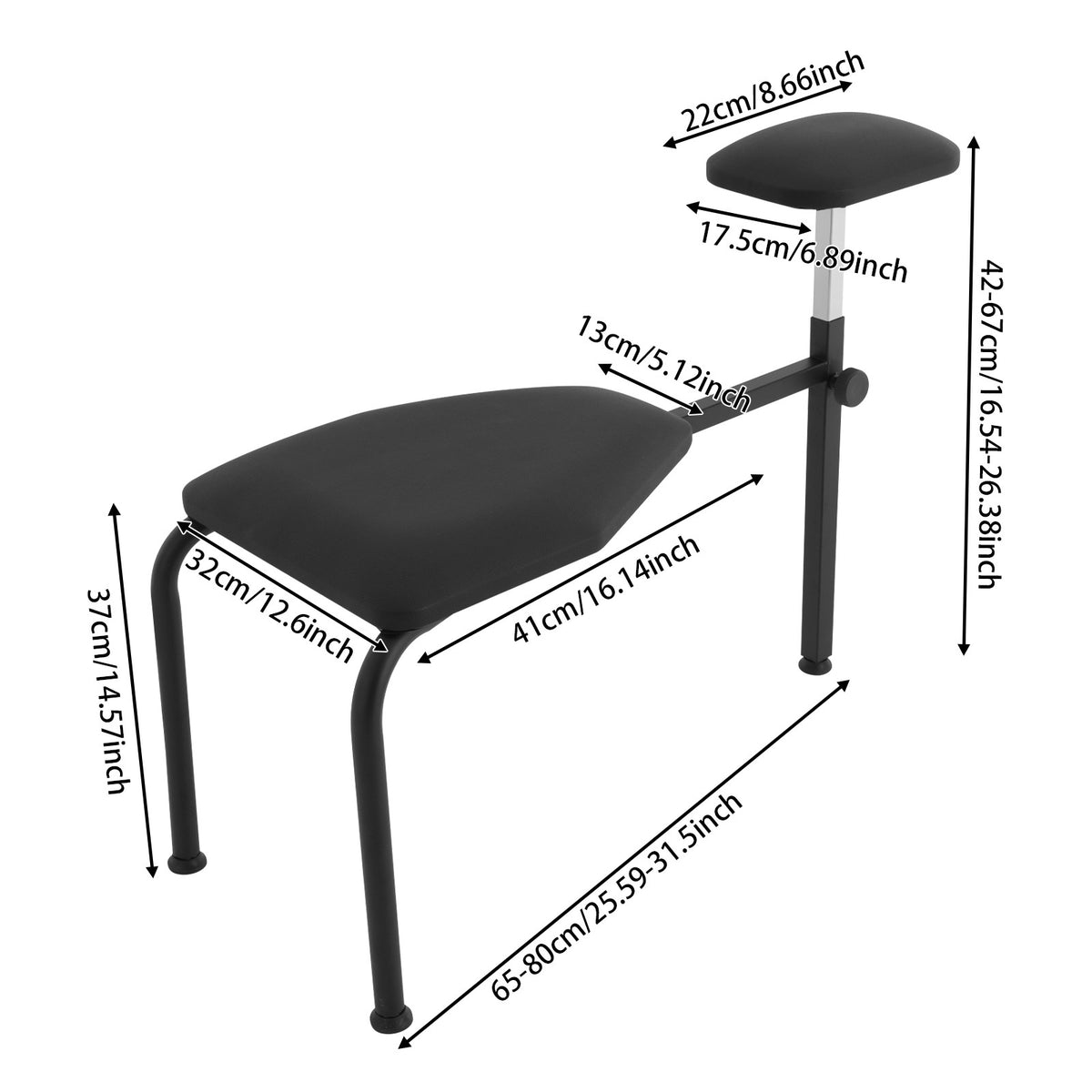 Adjustable Pedicure Stool with 3-Leg Support for Nail Salon Spa Home