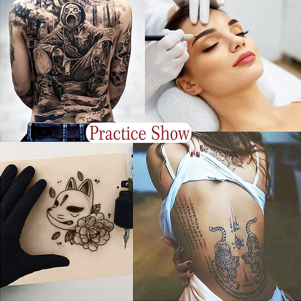 5 Pcs Blank Tattoo Practice Skin Double-Sided 8x6 in – Reusable Faux Skin for Tattoos, Brows, Liner