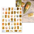 Autumn Leaf Maple Nail Stickers - Fall Leaves Geometric Nail Art Decals Set