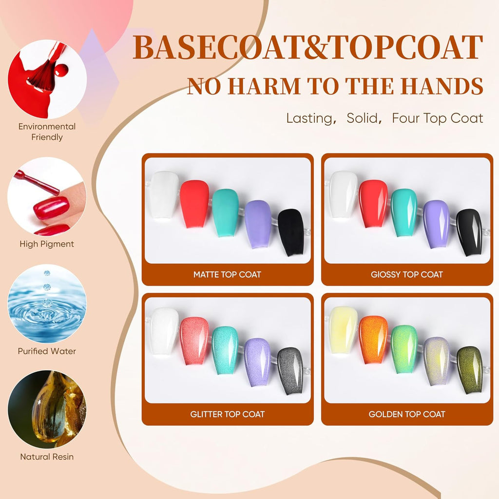 Nail Polish Kit with UV Light - 25 Vivid Gel Colors & Drying Lamp