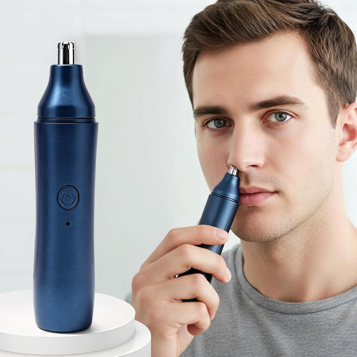 2-in-1 Electric Razor & Nose Hair Trimmer USB Rechargeable Men Women Grooming