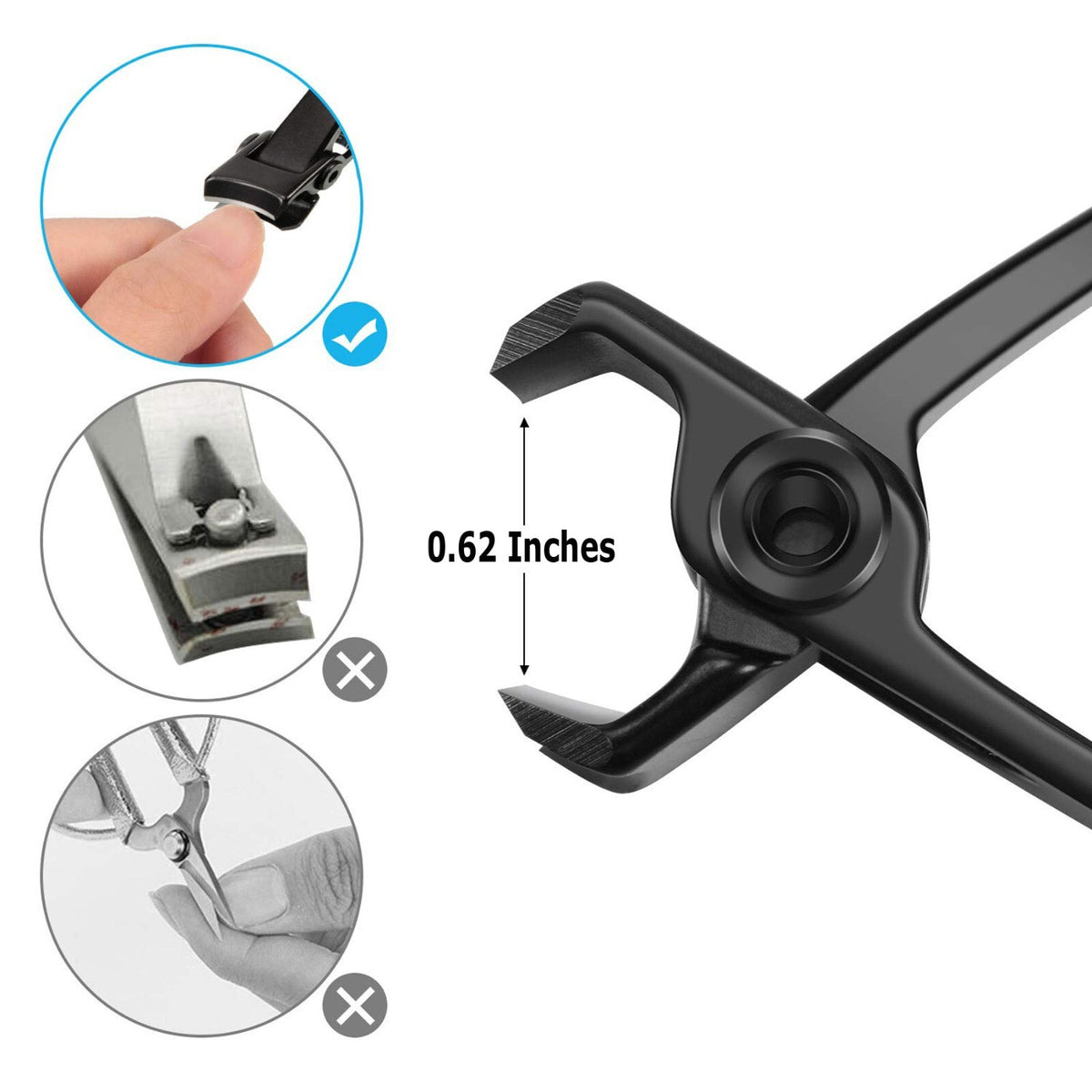 Heavy Duty Stainless Steel Toe Nail Clippers for Thick Nails - Professional Pedicure Tool