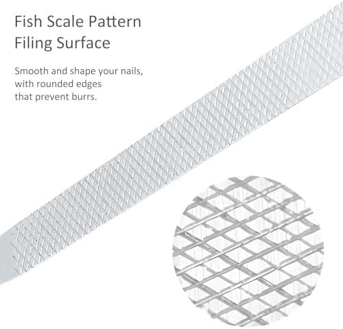 Stainless Steel Double-Sided Nail Files - 10 Pack for Fingernails & Toenails