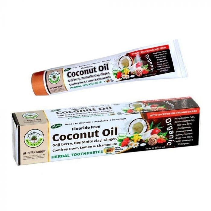 Organic Coconut Oil Toothpaste Fluoride-Free Herbal Oral Care 8.8oz Variants