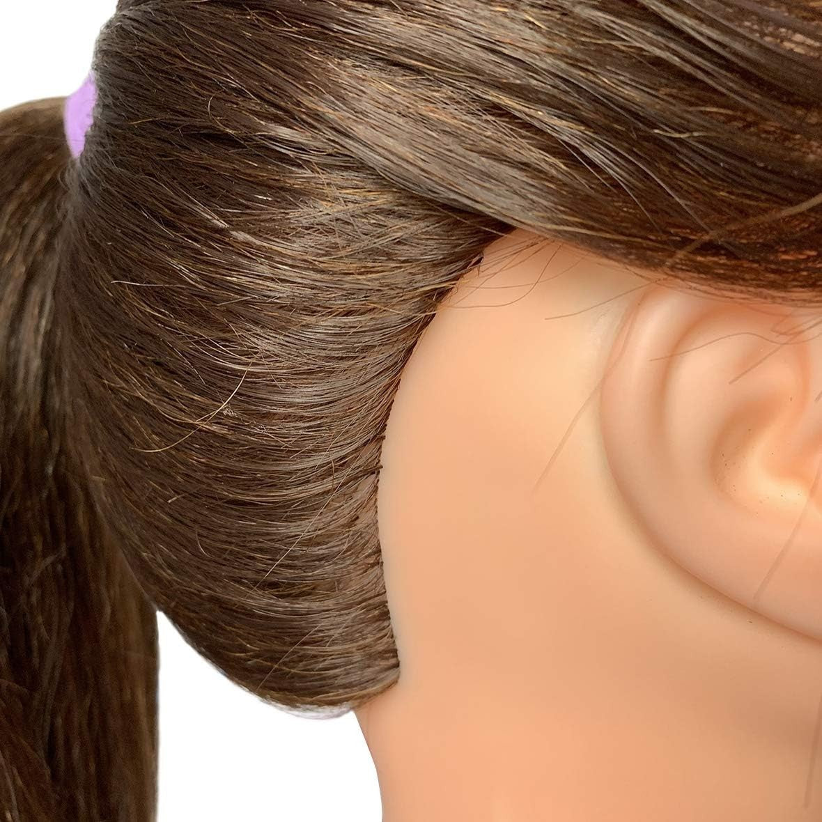 Mannequin Head with Human Hair for Hairdressing Training 22-24 Inch Stand YZ4