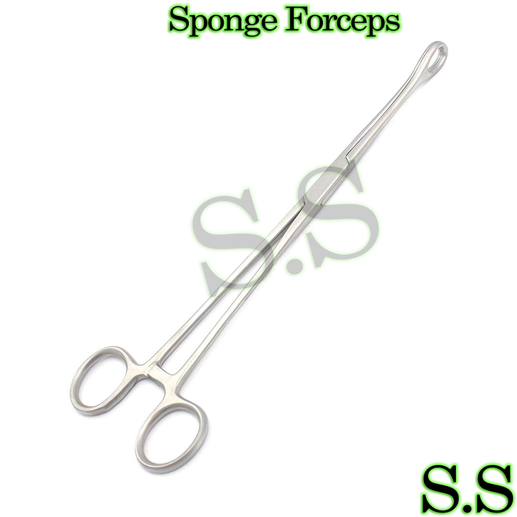 Forester Sponge Forceps Body Piercing Pliers Tool 9.5" Serrated Straight