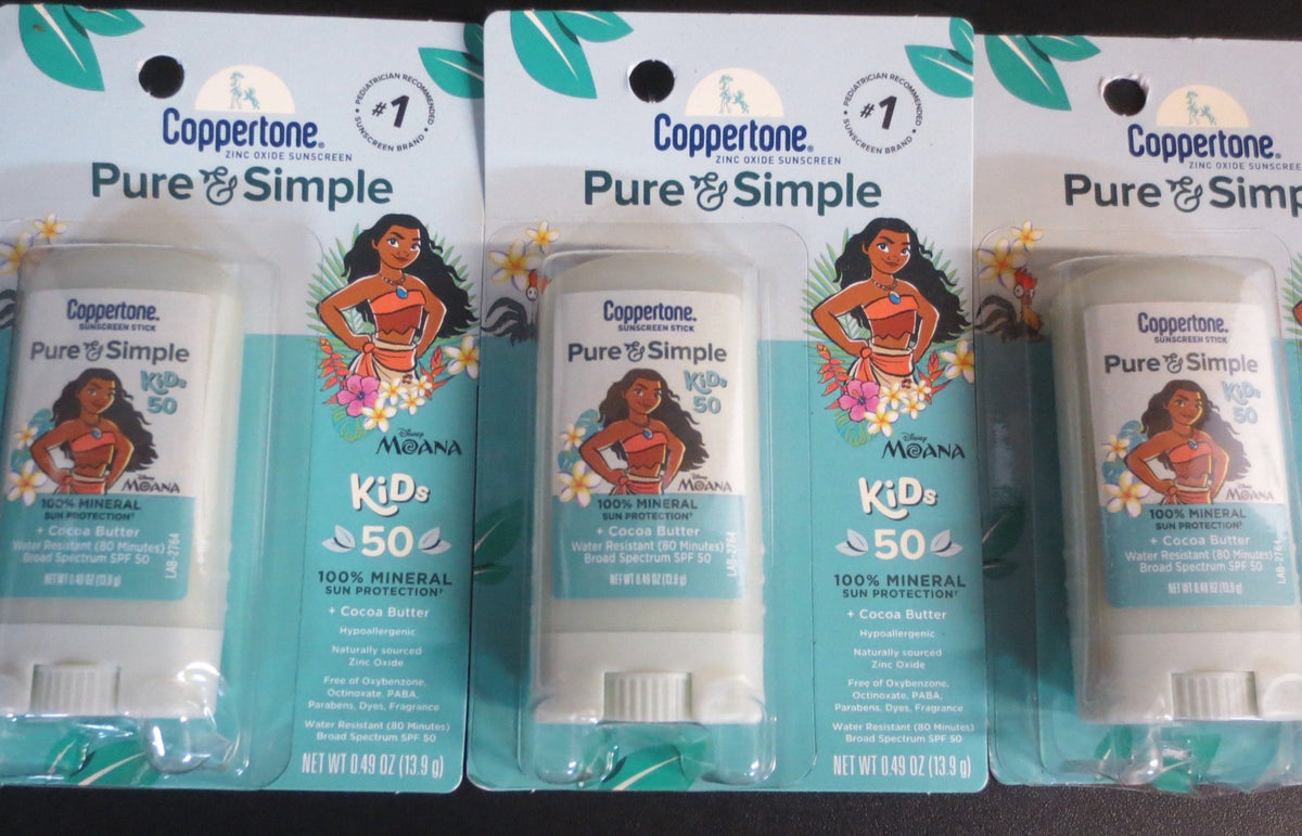 Kids Sunscreen Stick SPF50 - 3 Pack, Gentle & Water-Resistant Sun Protection