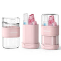 Portable Folding Toothbrush Case with 2-in-1 Cup - Pink Travel Organizer