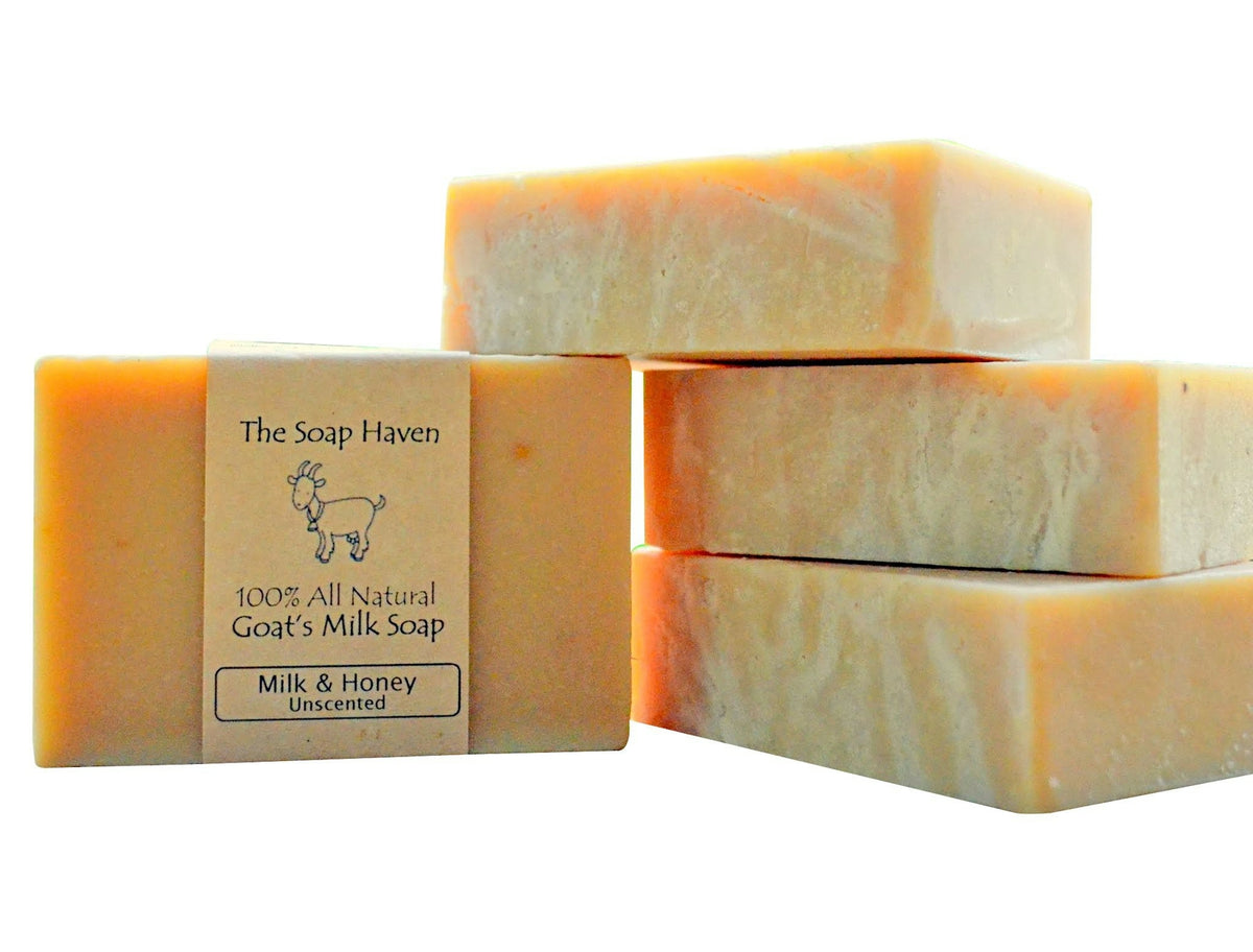 Goat Milk & Honey Unscented Handmade Soap Bars - All Natural Skin Care