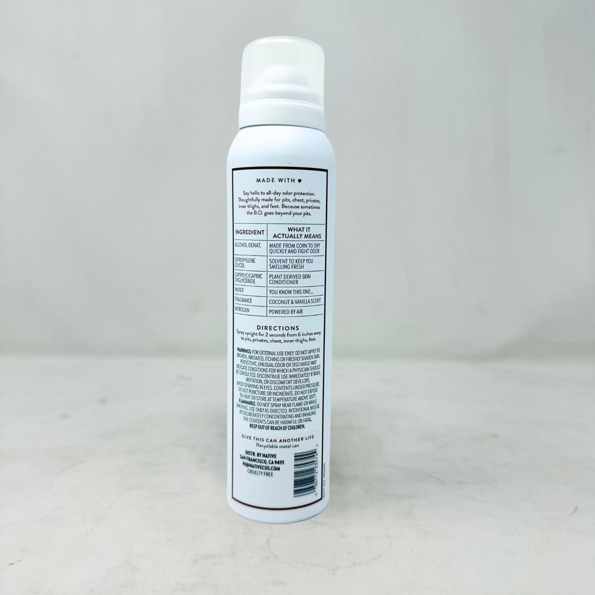 Native Whole Body Deodorant Spray Coconut Vanilla 3.5oz Pack of 3
