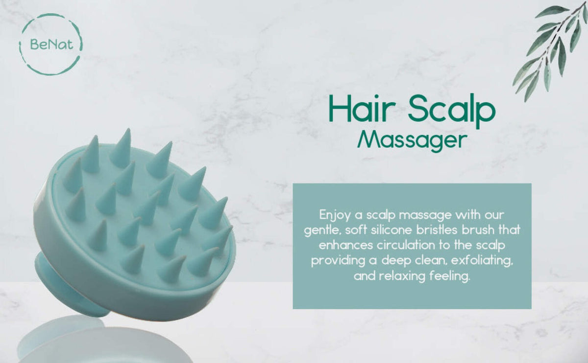 Scalp Scrubber & Hair Growth Massager 2-Pack - Gentle Silicone Head Cleaner
