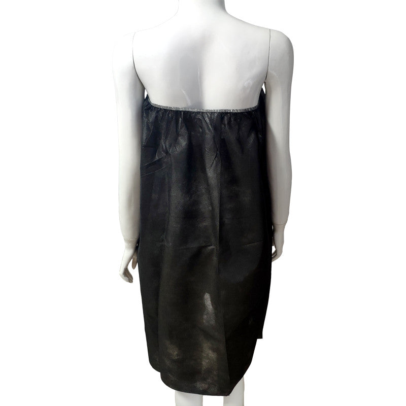 Disposable Spa Wrap Bathrobe Black 15 Pack - Lightweight Non-Woven Material