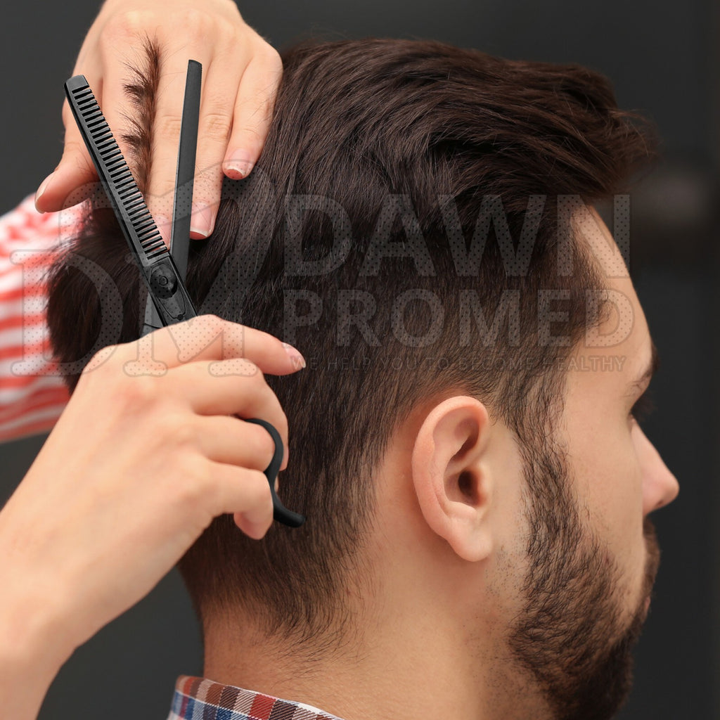 Professional 6.5 Inch Black Hair Cutting Thinning Scissors Set - Barber Shears with Plasma Coating