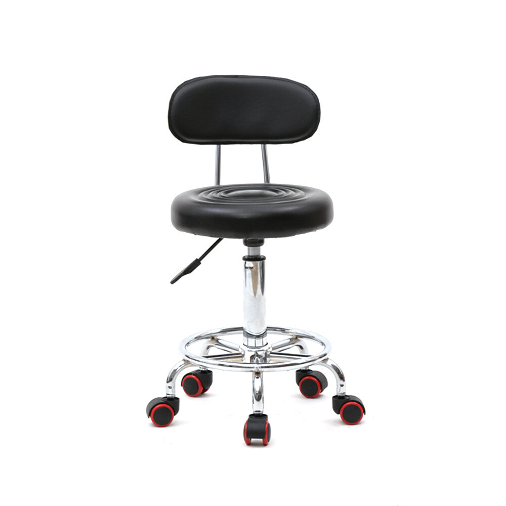 Hydraulic Rolling Swivel Salon Stool with Back and Adjustable Height