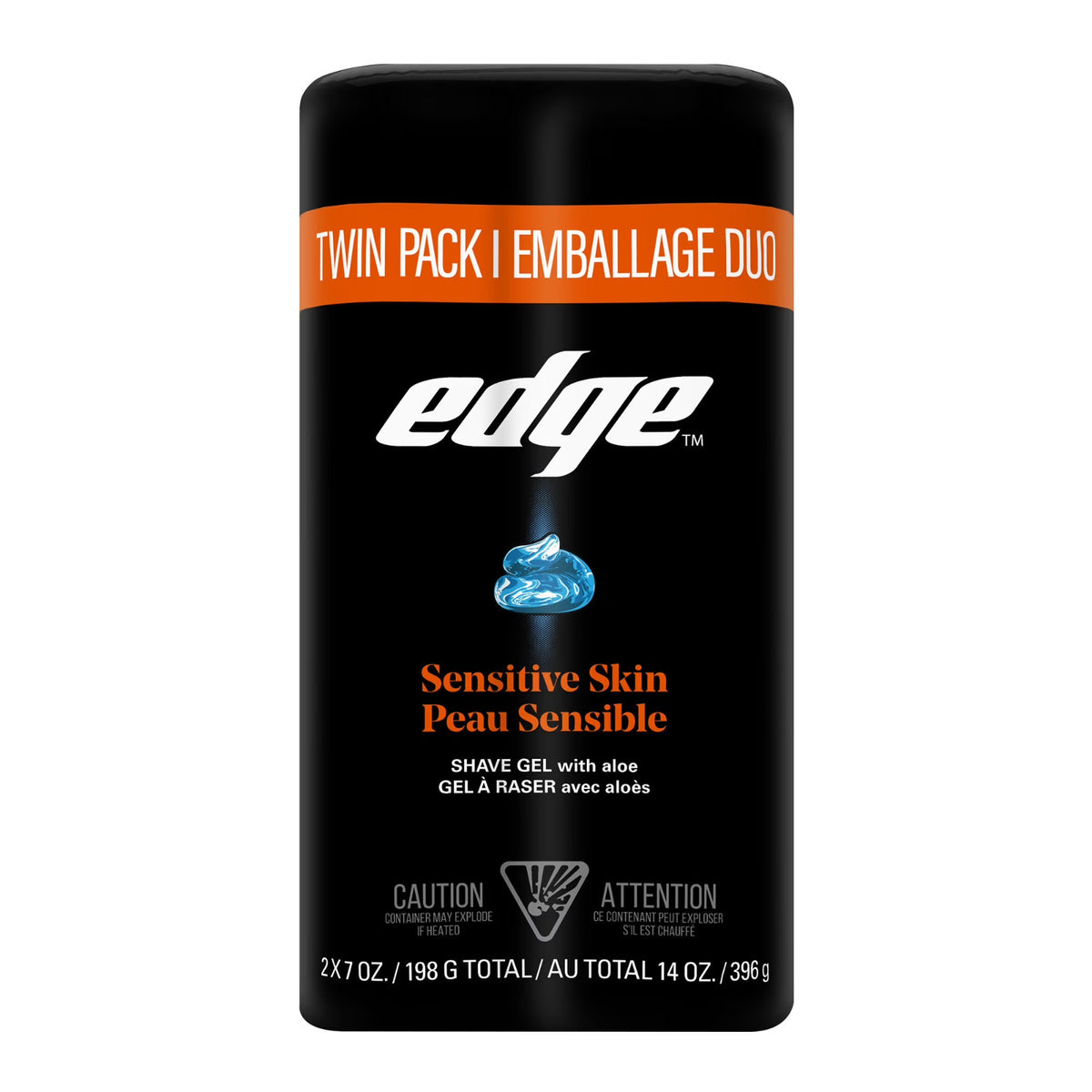 Sensitive Skin Shave Gel for Men with Aloe Twin Pack 14 oz