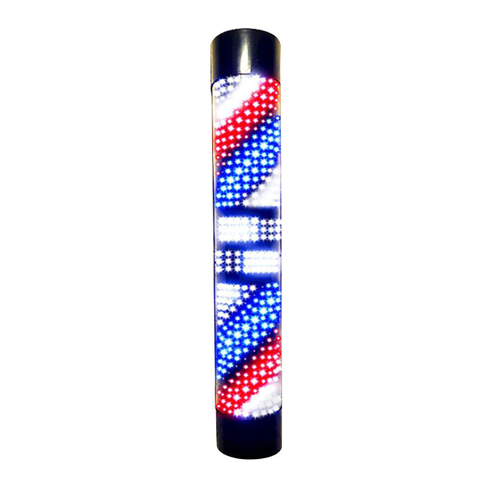 LED Barber Pole Light with Rotating 3 Color Stripes Wall Sign for Hair Salons