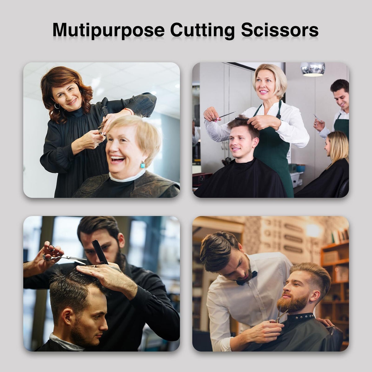 6.5-Inch Stainless Steel Hair Cutting Scissors for Barbers & Stylists