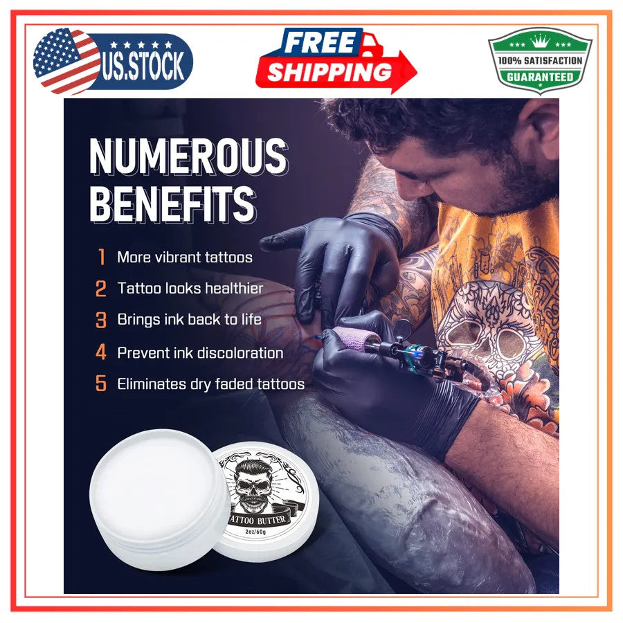 Tattoo Aftercare Butter - Natural Balm for New & Healed Ink 2 oz