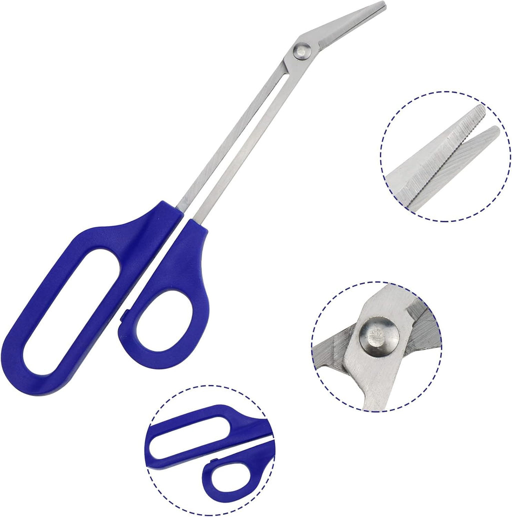 2-Pack Ergonomic Long Handle Toenail Scissors for Seniors & Grooming