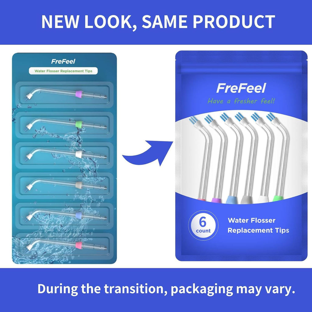 Water Flosser Replacement Tips - 6 Color-Coded Plaque Chaser Tips