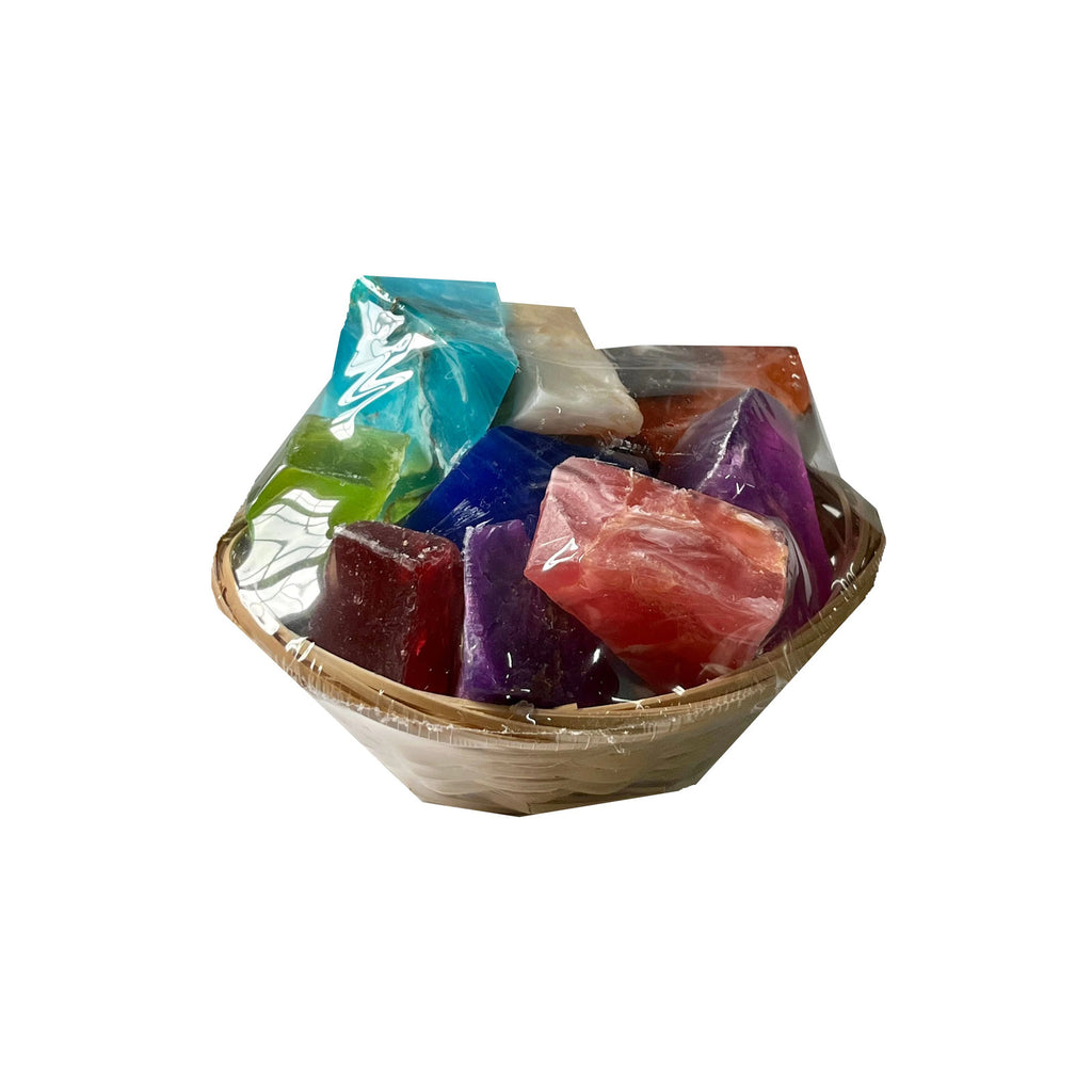 Gemstone Soap Gift Set in Basket - Assorted Fragrances & Colors