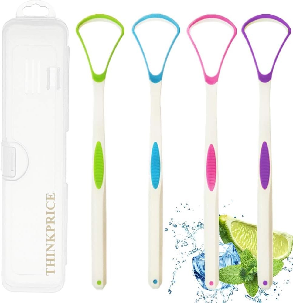 BPA-Free Tongue Scraper with Travel Case for Oral Hygiene - Reusable and Gentle Cleaning