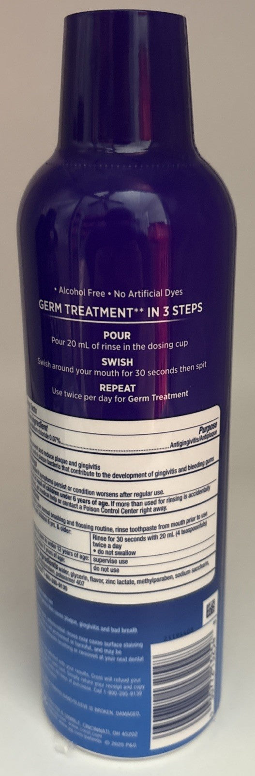 Crest Deep Cleans Germ Treatment Mouthwash Mild Mint 16 Fl Oz - Pack of 3